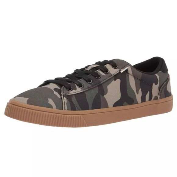 Toms Carlson Green Woodland Camouflage Print Men's Sneaker Size 9 - Picture 1 of 11